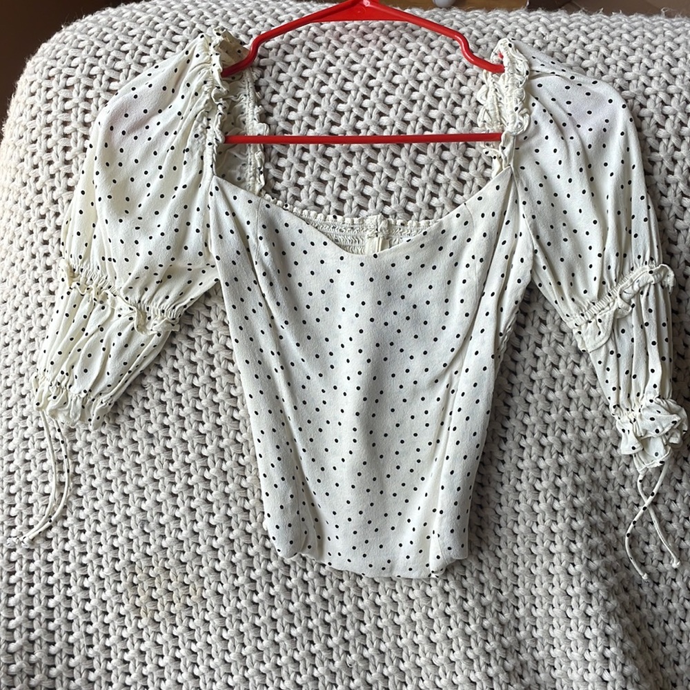 Reformation polka dot shirt